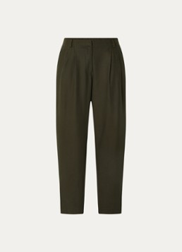 MSCH Copenhagen Dames Mschesterika high waist wide fit pantalon in de kleur Legergroen, maat: L