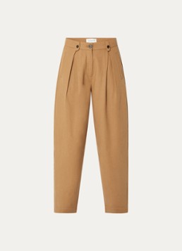 MSCH Copenhagen Dames MMGweneth high waist tapered fit broek in de kleur Camel, maat: XS