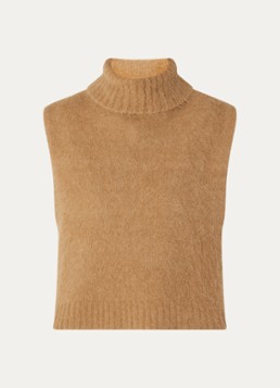 MSCH Copenhagen Dames MSCHThira Salmia fijngebreide spencer met col in de kleur Camel, maat: M/L