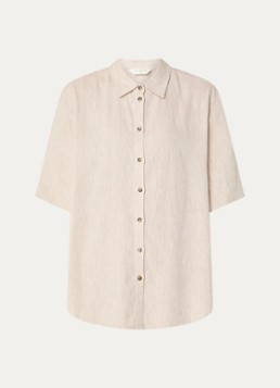 MSCH Copenhagen Dames MSCHViana blouse van linnen in de kleur Beige, maat: S/M