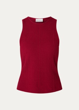 MSCH Copenhagen Dames MSCHCharlitta grofgebreide tanktop in de kleur Donkerrood, maat: M/L