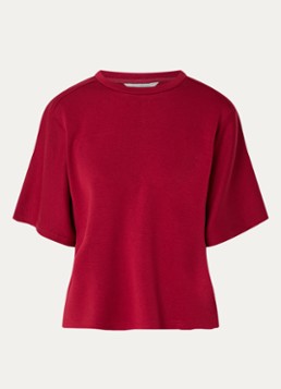 MSCH Copenhagen Dames MSCHMaelee T-shirt met siernaad in de kleur Donkerrood, maat: S/M