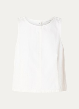 MSCH Copenhagen Dames MSCHDexter top van denim in de kleur Gebroken wit, maat: XL