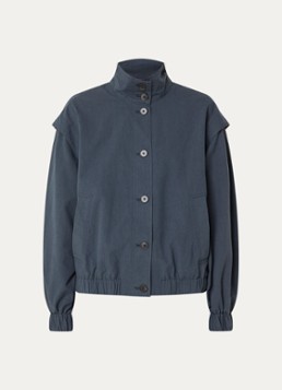 MSCH Copenhagen Dames MSCHHeloise jack van canvas met steekzakken en opstaande kraag in de kleur Indigo, maat: S/M