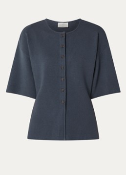 MSCH Copenhagen Dames MSCHMirielle fijngebreid vest met trompetmouw in de kleur Indigo, maat: L/XL