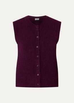 MSCH Copenhagen Dames MSCHBondie Hope fijngebreid gilet in alpaca wolblend in de kleur Paars, maat: XS/S