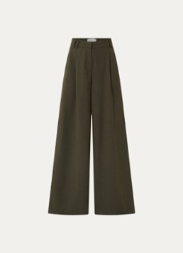 MSCH Copenhagen Dames MSCHCabrie high waist wide fit pantalon met steekzakken in de kleur Groen, maat: L