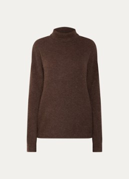 MSCH Copenhagen Dames MSCHFestina fijngebreide trui in alpaca wolblend met col in de kleur Donkerbruin, maat: S/M