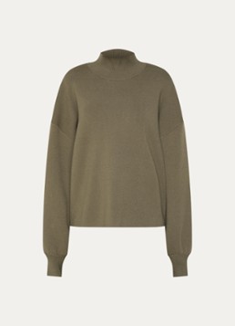 MSCH Copenhagen Dames MSCHMercy fijngebreide pullover met opstaande kraag in de kleur Mosgroen, maat: L/XL
