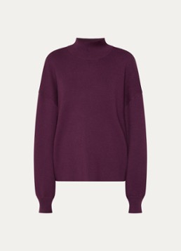 MSCH Copenhagen Dames MSCHMercy fijngebreide pullover met opstaande kraag in de kleur Paars, maat: XS/S