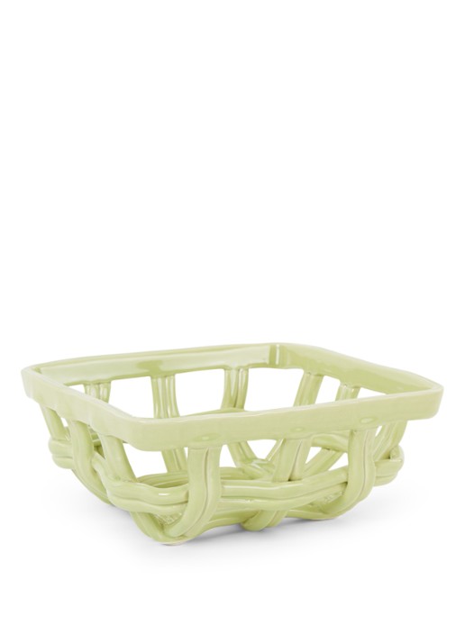 &Klevering Basket Picknick fruitmand 19 x 8,5 cm - voorkant groen