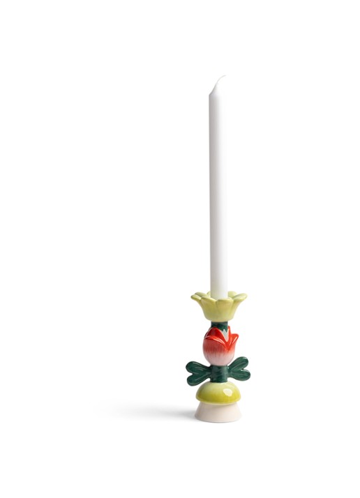 &Klevering Blume kandelaar 16 cm - voorkant 3 groen