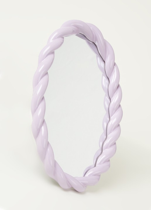 &Klevering Braid Oval spiegel - voorkant 2 lila