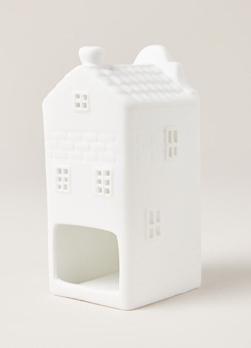 &Klevering Canal house waxinelichthouder 13 cm - detail wit