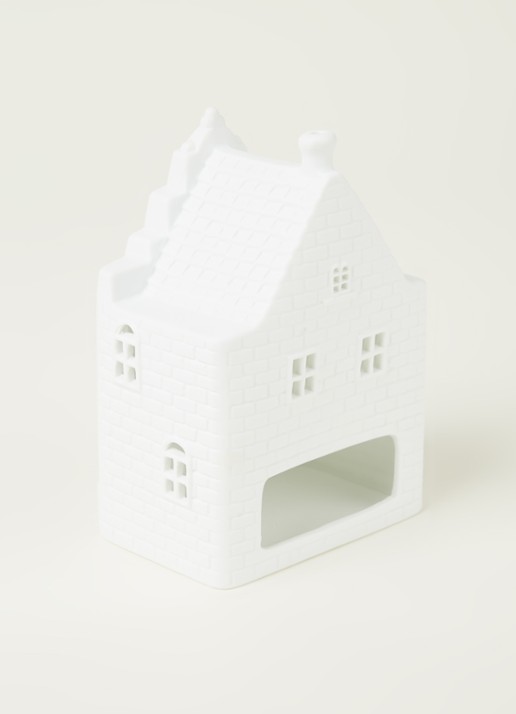 &Klevering Canal house waxinelichthouder 17,5 cm - detail 3 wit