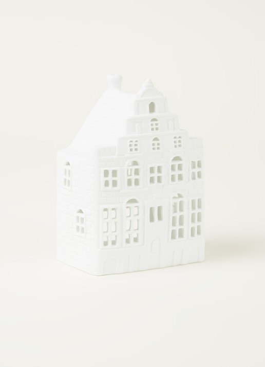 &Klevering Canal house waxinelichthouder 17,5 cm - voorkant 2 wit