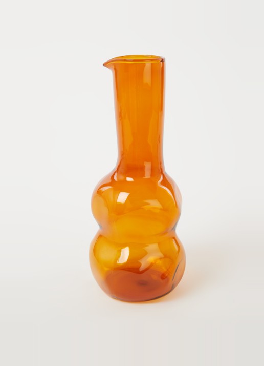 &Klevering Clay karaf 0,8 liter - voorkant 2 oranjebruin