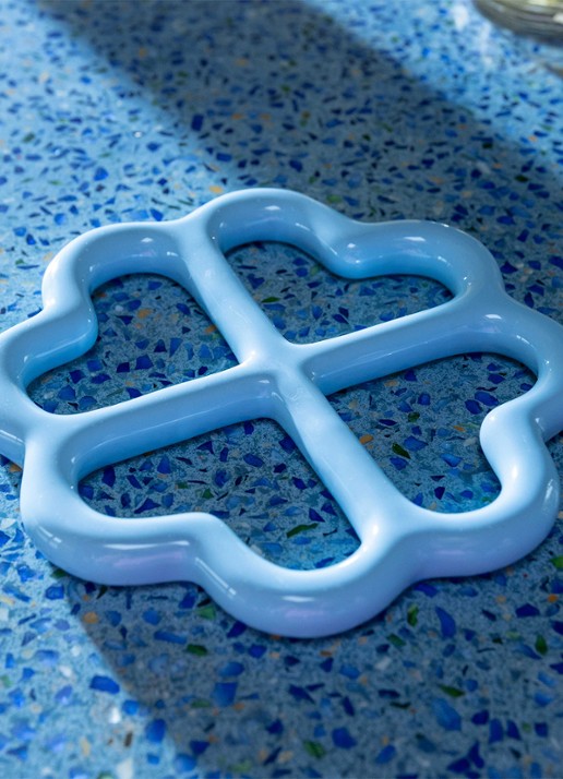&Klevering Clover pannenonderzetter - detail blauw