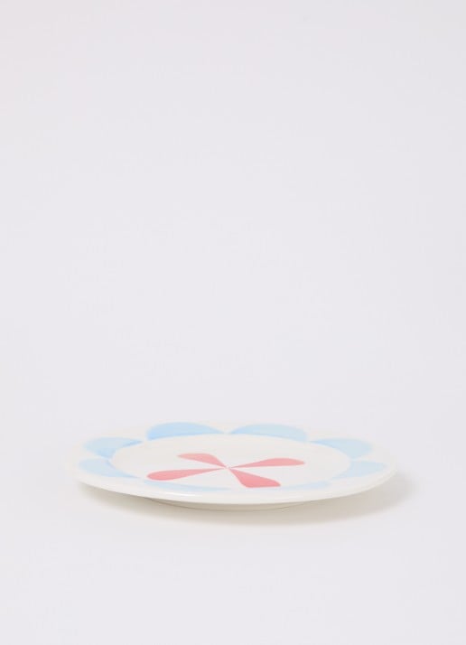 &Klevering Folk ontbijtbord 17,5 cm set van 4 - voorkant 4 wit