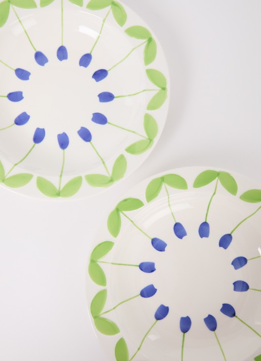 &Klevering Folk pastabord 22,5 cm set van 2 - detail wit
