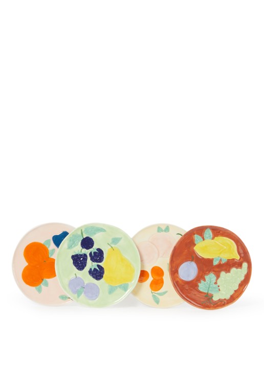 &Klevering Fruitful ontbijtbord 16 cm set van 4 - voorkant multicolor