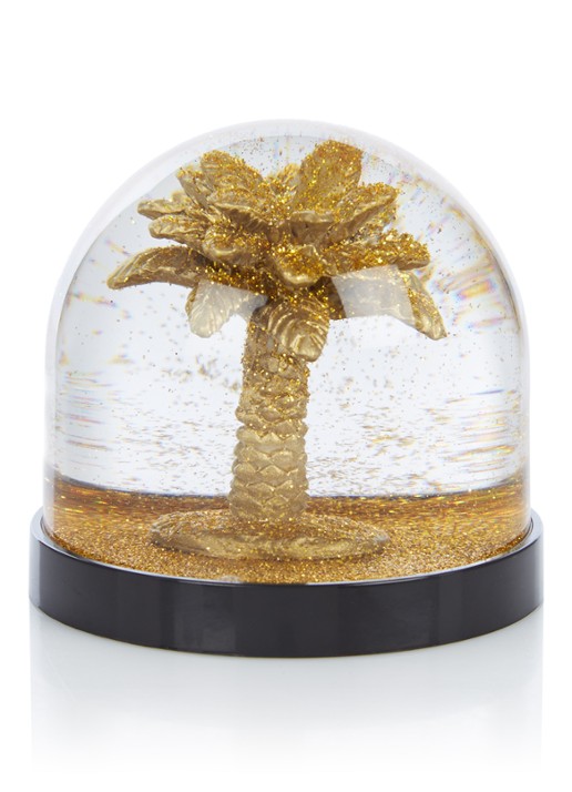 &Klevering Palm sneeuwbol 8 cm - voorkant goud