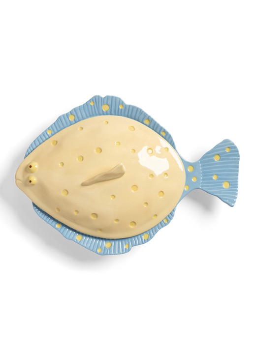 &Klevering Plaice serveerschaal 29,5 cm - achterkant 4 staalblauw