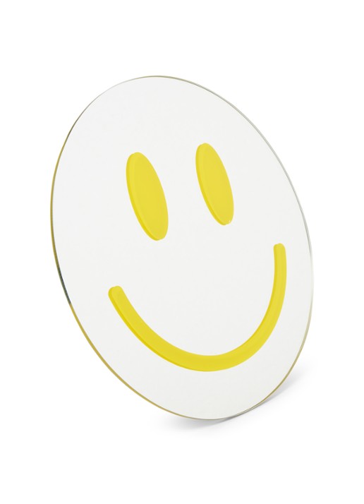 &Klevering Smile wandspiegel 30 cm - voorkant geel