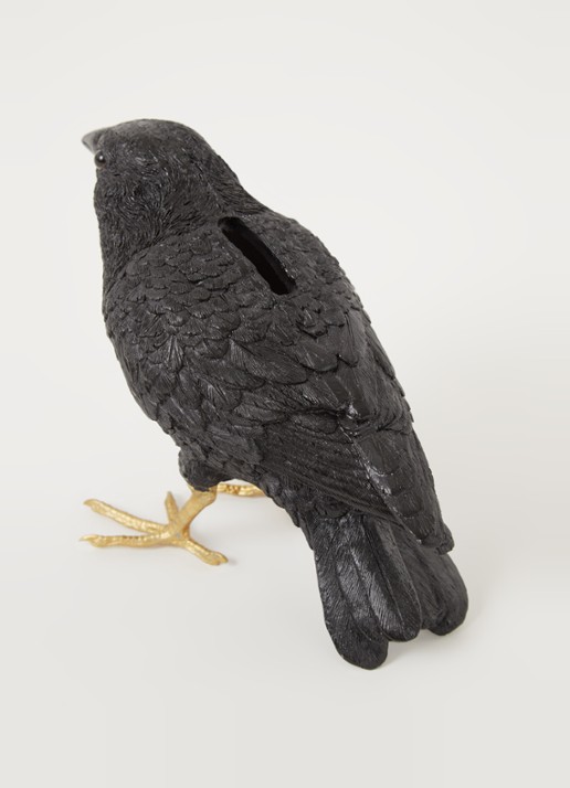 &Klevering Sparrow spaarpot 14,5 cm - detail 3 zwart