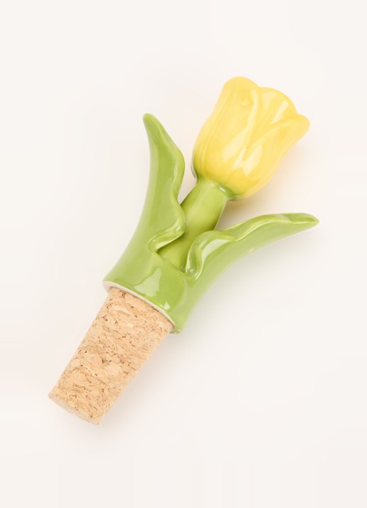 &Klevering Tulip wijnstopper - voorkant 2 geel