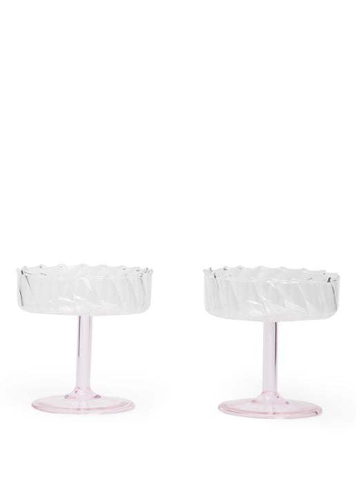 &Klevering Twirl coupe 20 cl set  van 2 - voorkant 2 roze