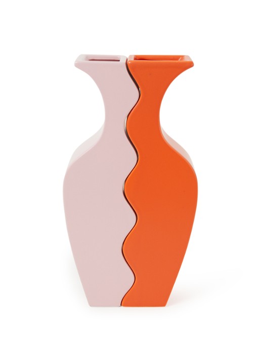 &Klevering Wave vazen set van 2 - voorkant roze