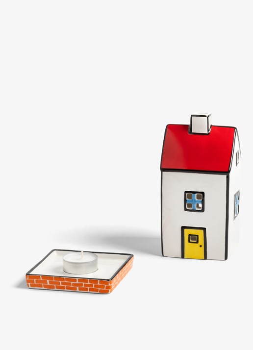 &Klevering Waxinelichthouder 17,5 cm  - voorkant 4 wit