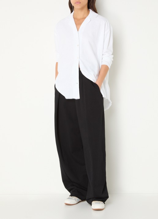 10DAYS Blouse in linnenblend - voorkant 3 wit