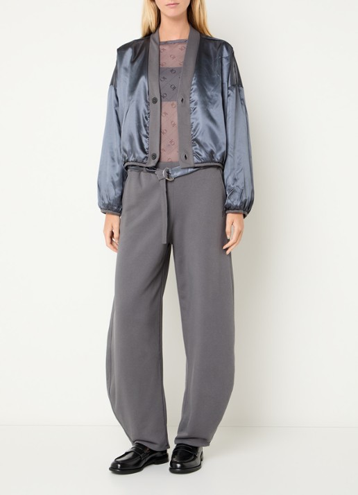 10DAYS Cropped vest met V-hals - voorkant 3 grijs