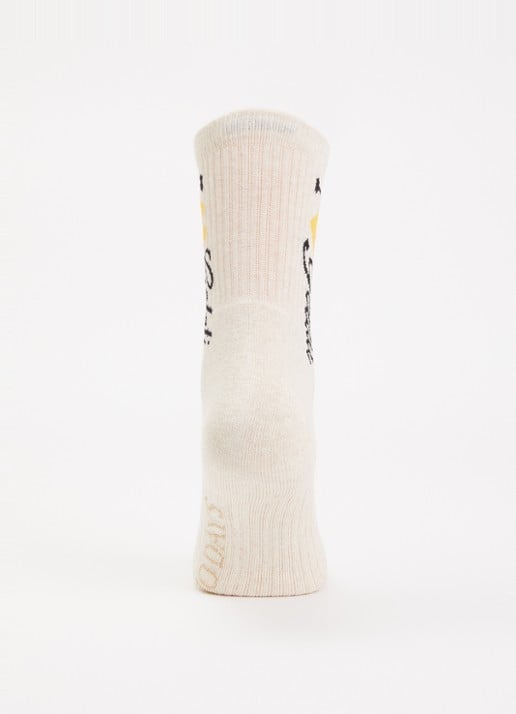 10DAYS Gelati ribgebreide sokken in katoenblend met print - voorkant 3 beige