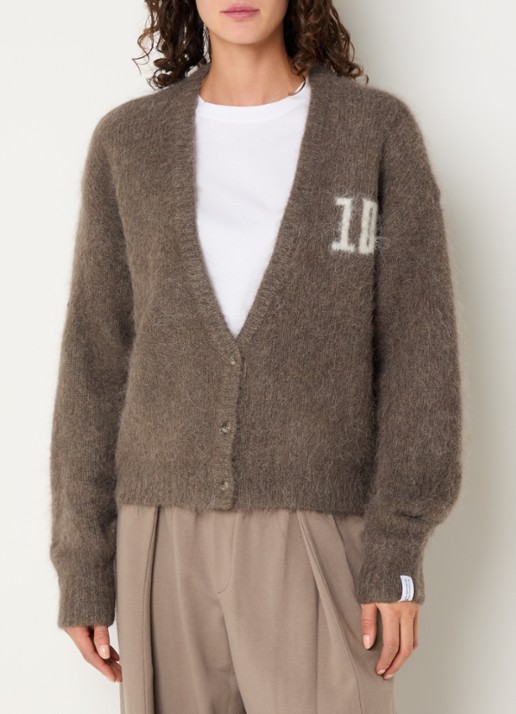 10DAYS Grofgebreid vest in alpaca wolblend met ingebreid logo - detail 4 beige
