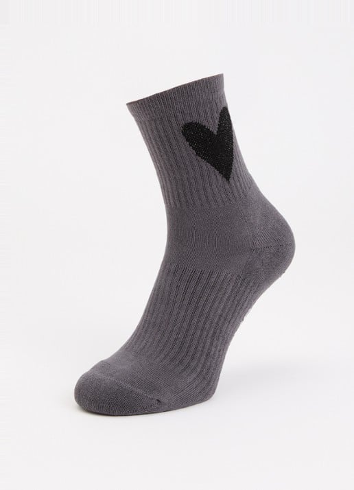 10DAYS Heart sokken met lurex - detail antraciet