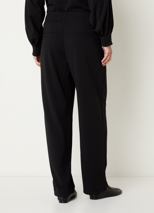 10DAYS High waist loose fit broek met steekzakken - achterkant zwart