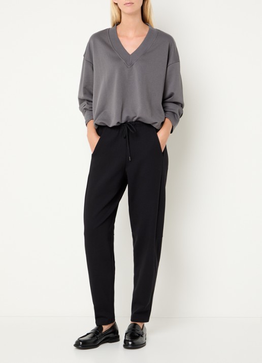 10DAYS High waist straight fit broek met steekzakken - voorkant 3 zwart