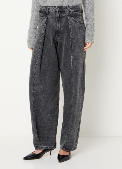 10DAYS High waist straight fit jeans met gekleurde wassing