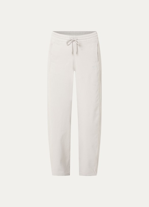 10DAYS High waist straight fit joggingbroek met steekzakken - voorkant 3 lichtgrijs