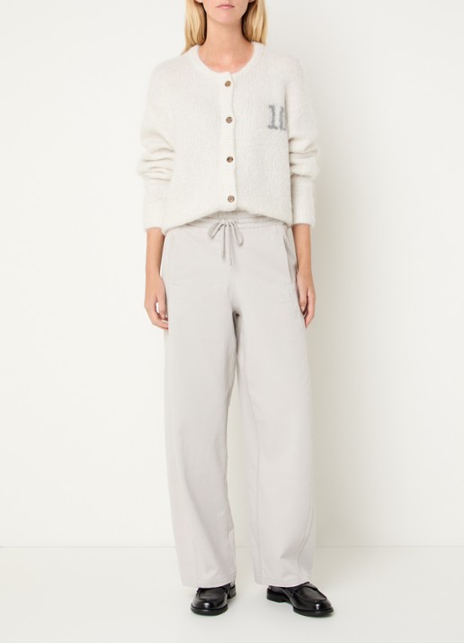 10DAYS High waist straight fit joggingbroek met steekzakken - voorkant 4 lichtgrijs
