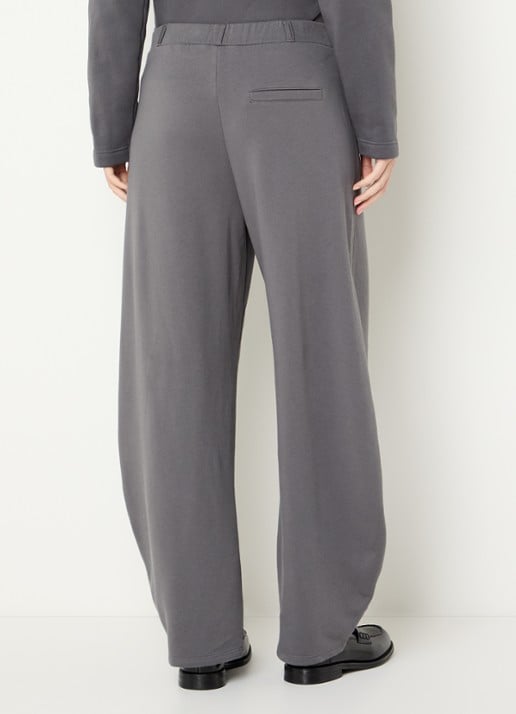 10DAYS High waist tapered fit broek met ceintuur en steekzakken - achterkant 2 donkergrijs