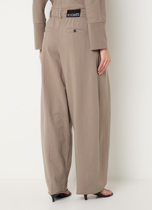 10DAYS High waist tapered fit joggingbroek met steekzakken - achterkant beige