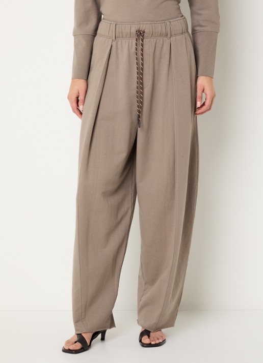 10DAYS High waist tapered fit joggingbroek met steekzakken - detail 4 beige