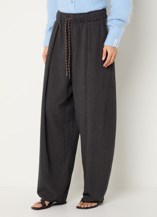 10DAYS High waist tapered fit joggingbroek met steekzakken - detail antraciet