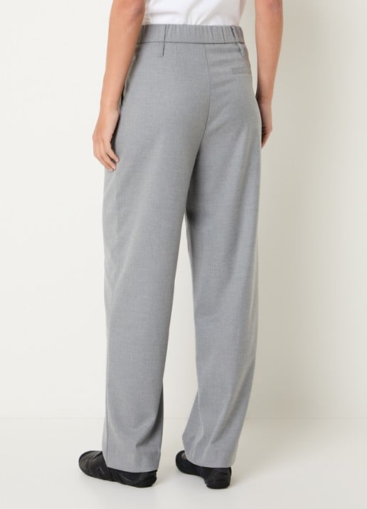10DAYS High waist tapered fit pantalon met steekzakken - achterkant 3 lichtgrijs