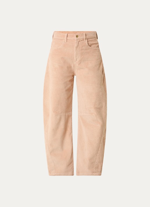 10DAYS High waist wide fit broek met steekzakken - voorkant 3 abrikoos
