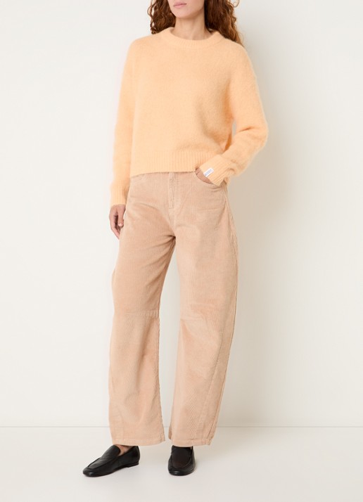 10DAYS High waist wide fit broek met steekzakken - voorkant 4 abrikoos